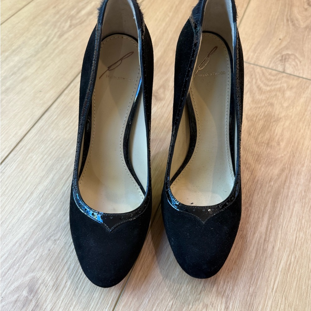 Brian Atwood Black Suede Heels
